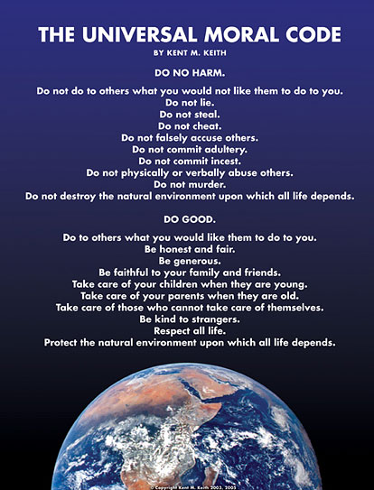Universal Moral Code Mini Poster